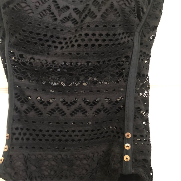 Black lace bathing suit,one piece, US 6 - Picture 8 of 9